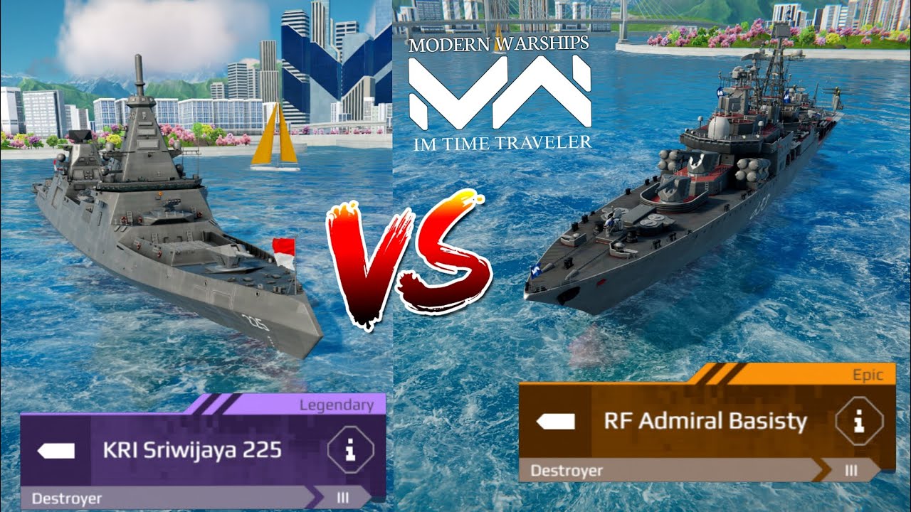 KRI Sriwijaya 225 Vs RF Admiral Basisty | Modern Warships: Naval Battles