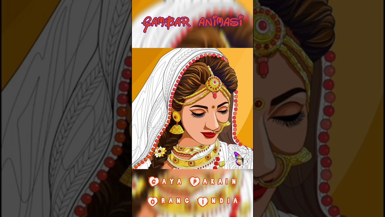 Gambar Animasi Gaya Berpakaian Orang India 