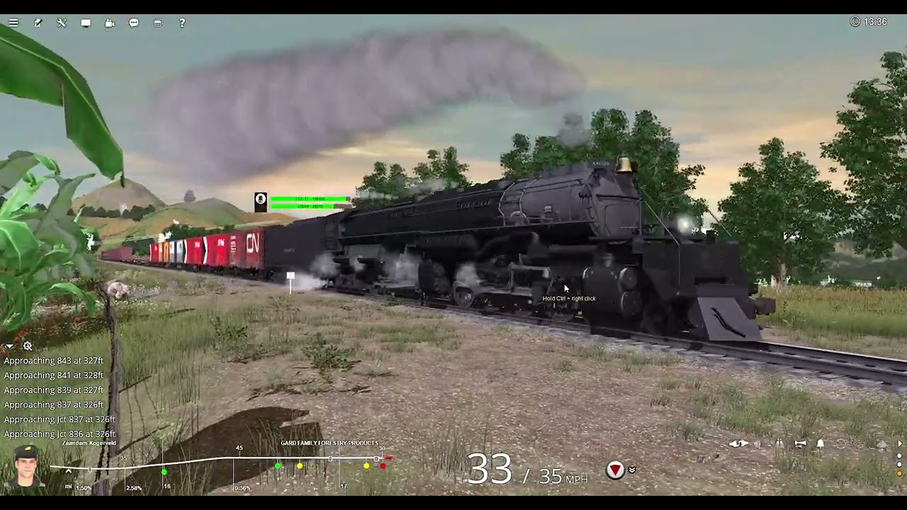 Trainz 2022: Union Pacific Big Boy 4014, heads down a mountain pass