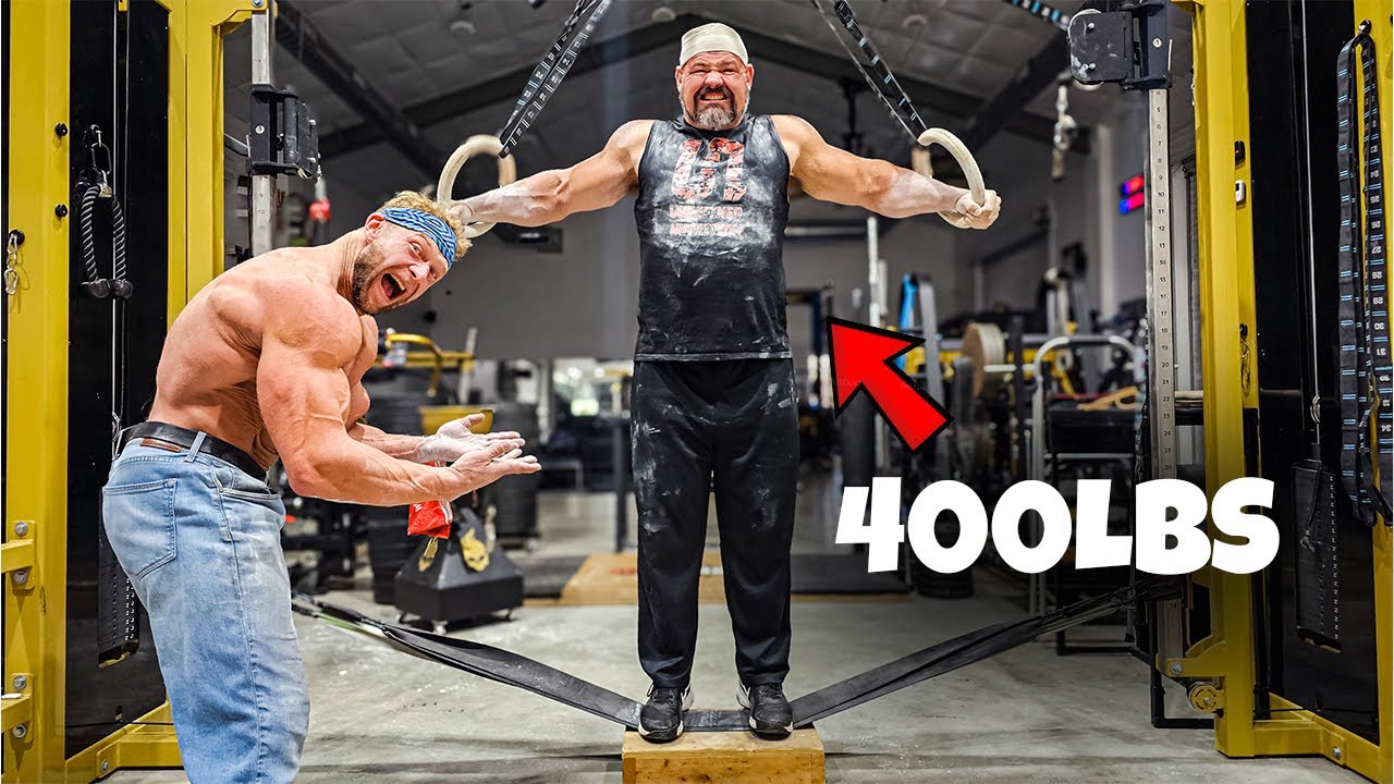 400-фунтовый мужчина делает железный крест с участием Джуджимуфу