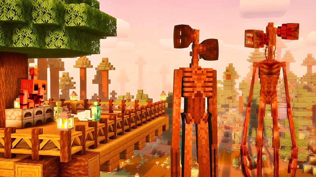 SOBREVIVO ATRAPADO EN EL BOSQUE DE LOS SIREN HEADS CON EL GOLEM DE COBRE (MINECRAFT MODS)
