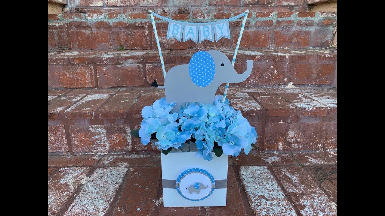 Centro De Mesa De Elefante Para Baby Shower.. Elephant Baby Shower Centerpiece