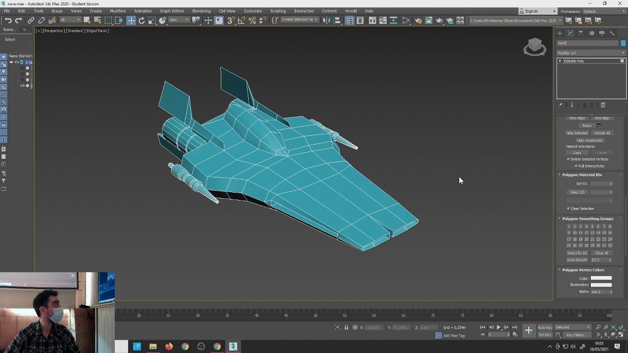 Creación y modelado de una nave espacial 3D.