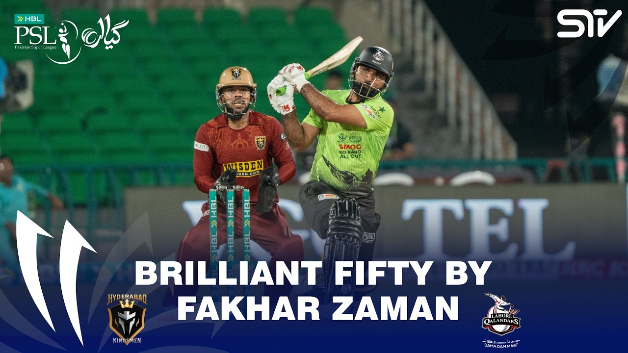Brilliant Fifty By Fakhar Zaman | Lahore Qalandars VS Hyderabad Kingsmen | M 1 | HBL PSL 11 | MZB1J