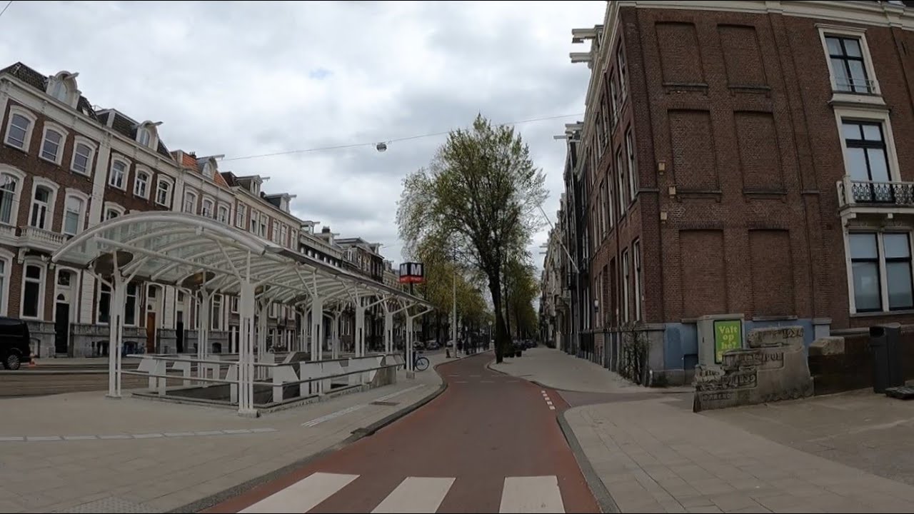 Cycling route tramlijn 10 in Amsterdam, April 25th 2021