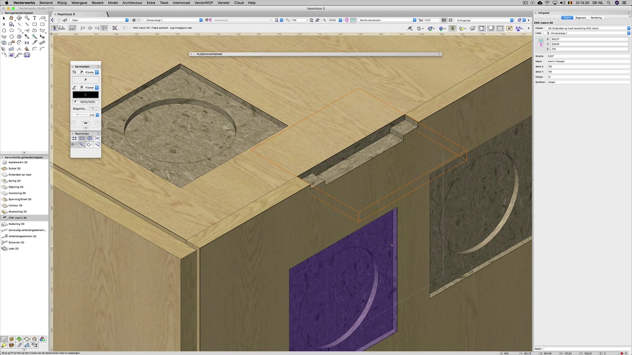 Gereedschap 3D Macro in Vectorworks interiorcad