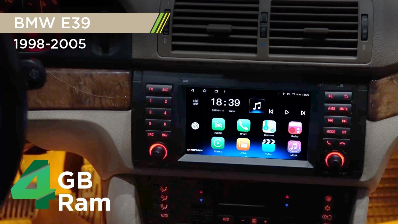 BMW E39 X5 E53 Tuşlu 1998-2005 4 GB RAM Kablosuz Carplay Android Multimedya Navigasyon COMWEGEN
