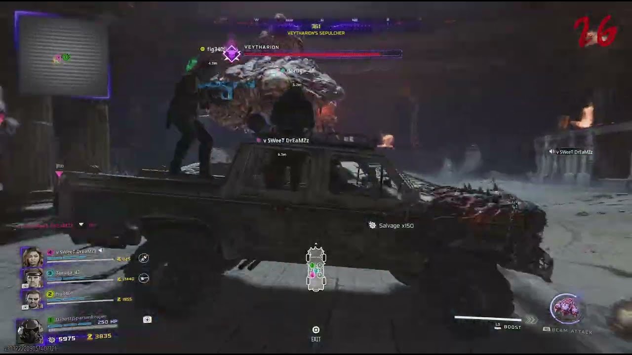 Carrying rookies in Ashes Of The Damned Boss Fight (Veytharion)