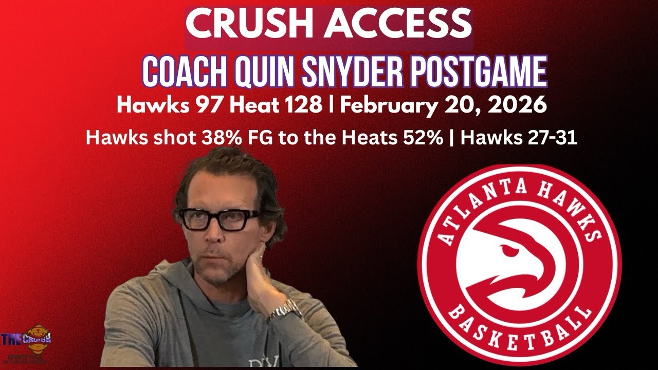 Quin Snyder Postgame Interview | Hawks Fall to Heat, Drop to 27-31 (2/20/2026)