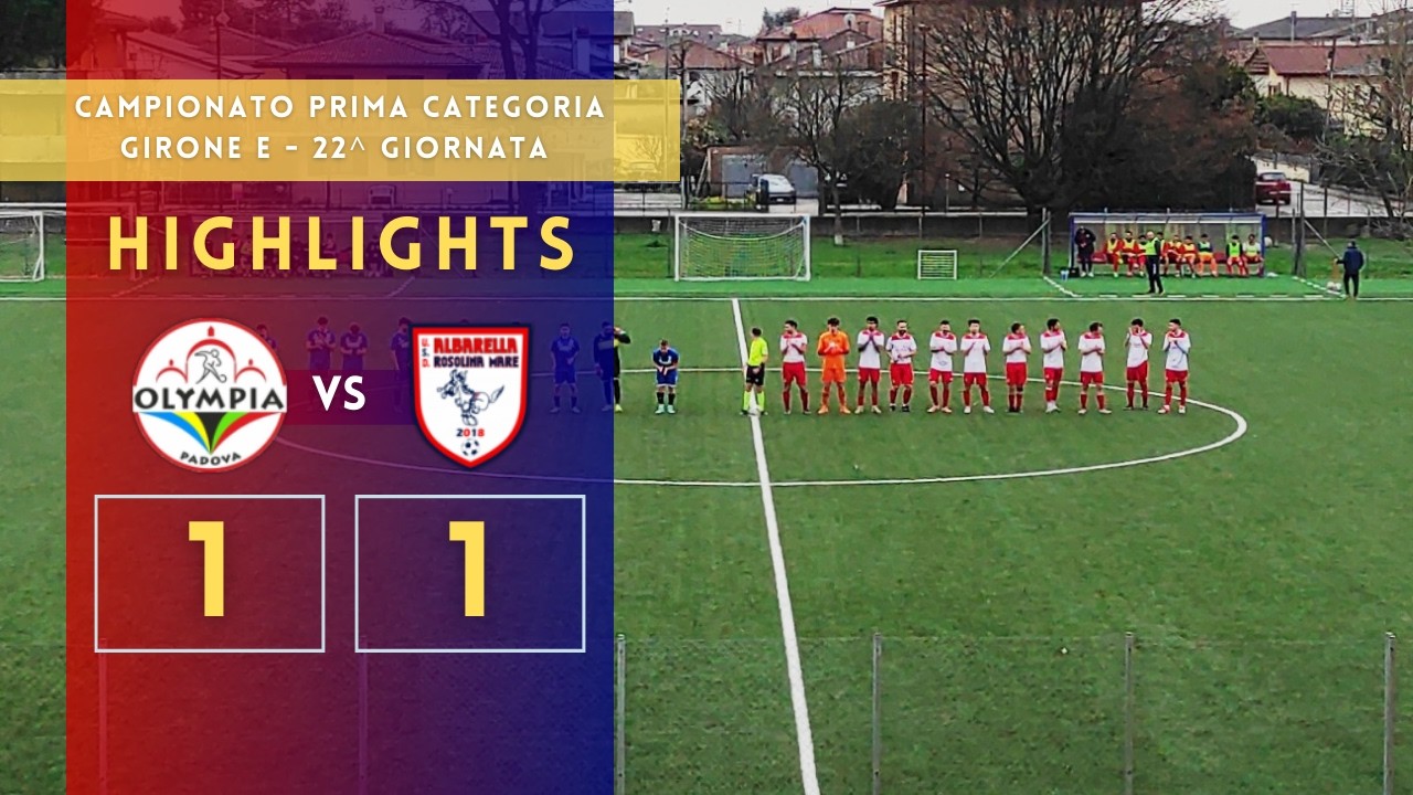 Olympia Padova 🆚 Albarella Rosolina Mare 1-1 | ⚽ Campionato Prima Categoria #highlights