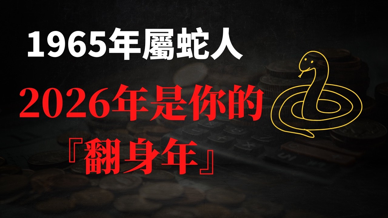1965年的蛇，2026年是你的『翻身年』！家運從此由衰轉盛，這3個徵兆一出現，全家都要走大運了！#十二生肖# 福缘梵声#補財庫旺財氣#1965年屬蛇 #屬蛇2026年運勢 #2026生肖蛇運勢