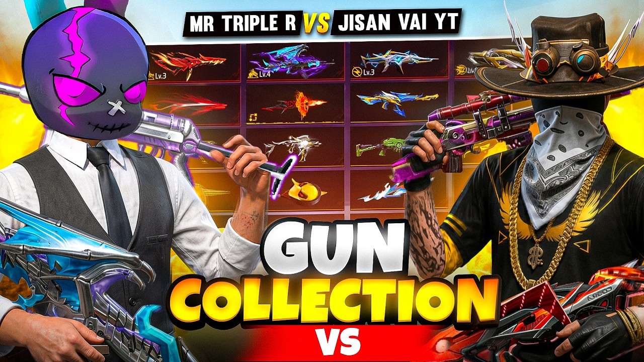 ৩ কোটি টাকার আইডি 🤯 ZISAN BHAI VS MR TRIPLE R ঐতিহাসিক GUN COLLECTION BATTLE 😍
