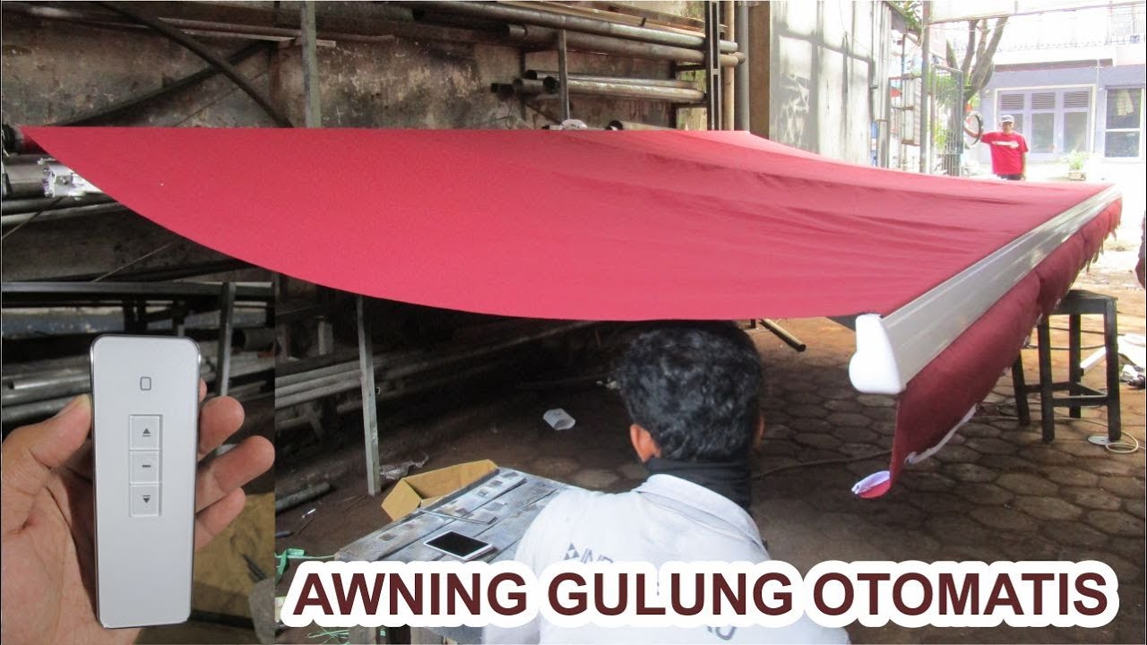 PASANG ATAP KANOPI KAIN BUKA TUTUP AWNING GULUNG OTOMATIS | LOVERA MOBIL HARGA DI MALANG SURABAYA