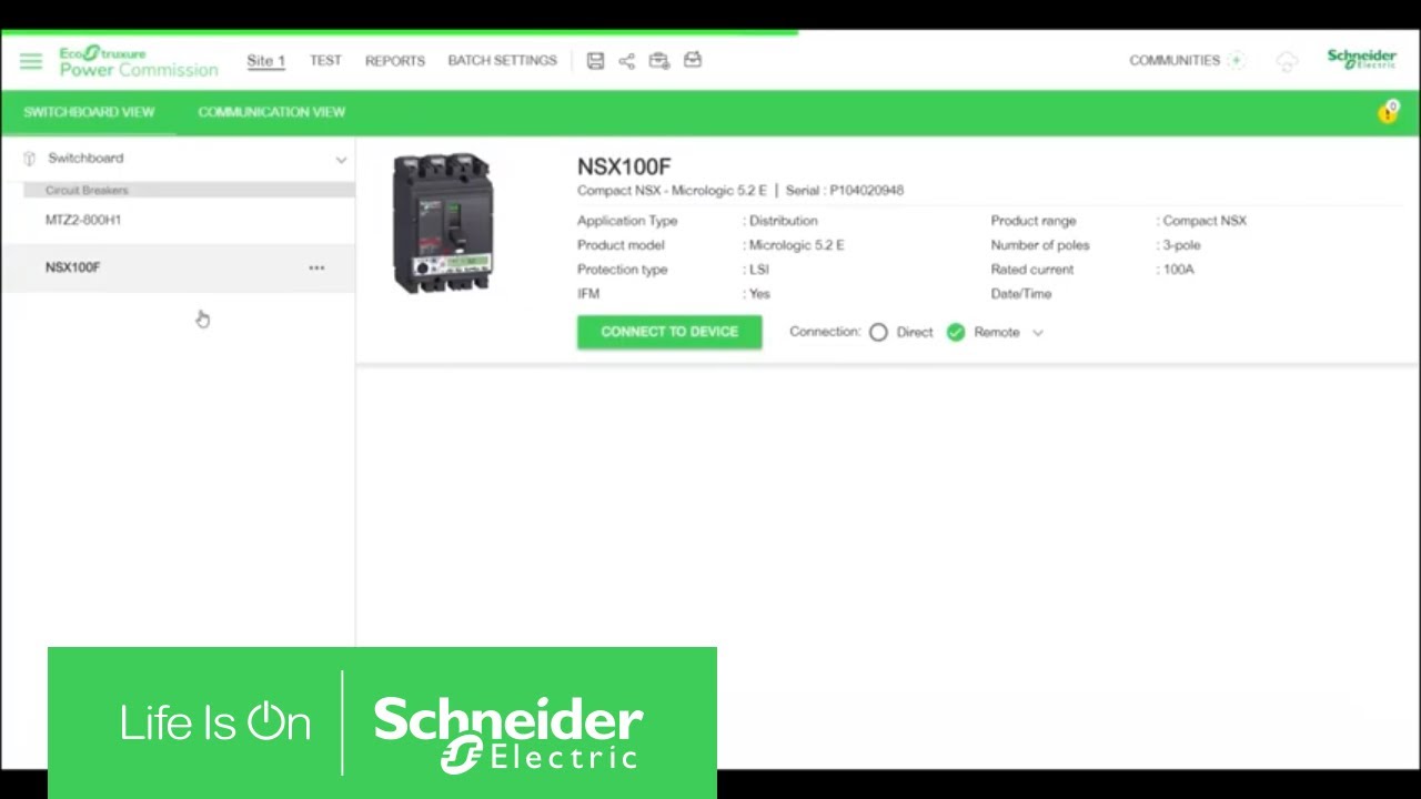 How to Declare the External Neutral Voltage Sensor in the NSX MCCB | Schneider Electric