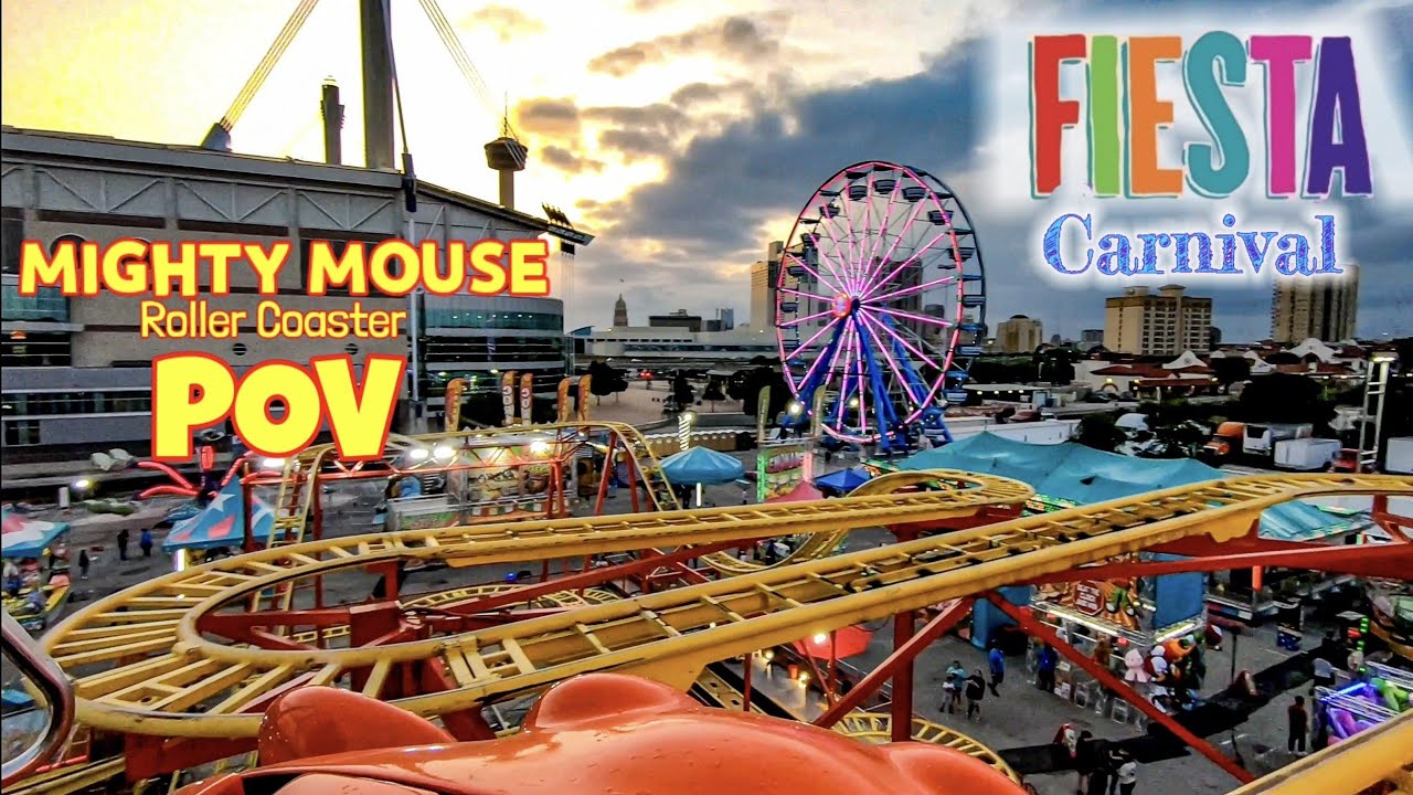 Mighty Mouse Roller Coaster POV | Fiesta San Antonio Carnival | April 25, 2023