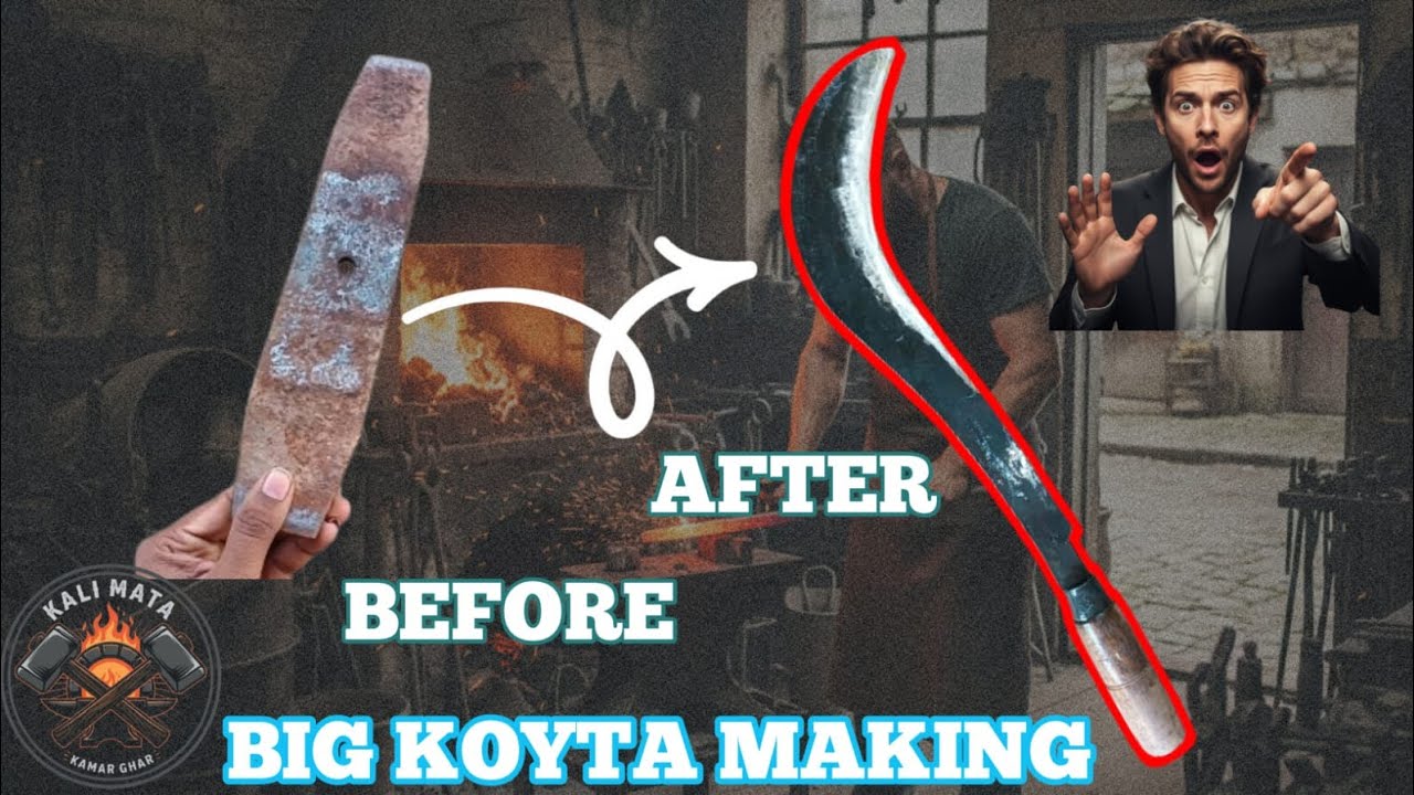 BIG KOYTA MAKING ​⚒️ From Scrap to Sharp: Forging a Massive Koyta!]]KALI MATA KAMAR GHAR 