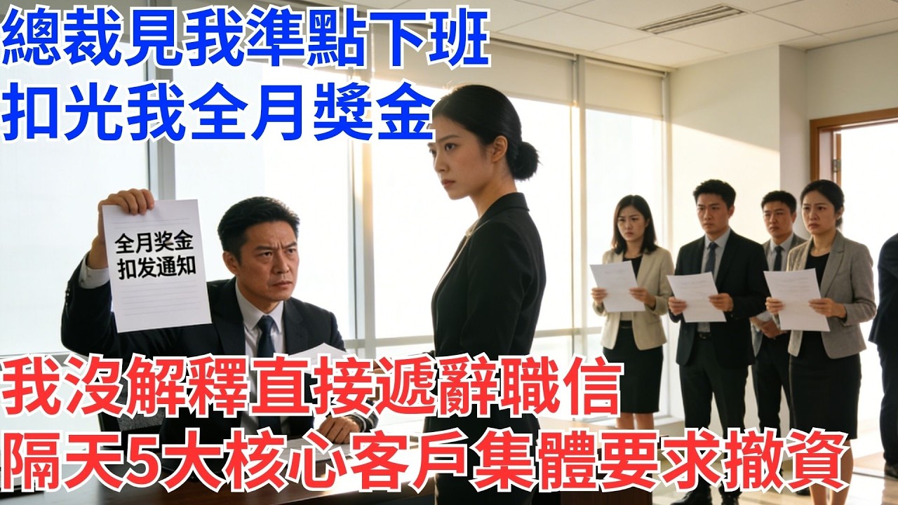 太解氣！總裁罰我扣光獎金，我當場辭職，第二天 5 位大客戶集體要求撤資#為人處世#生活經驗#情感故事#职场