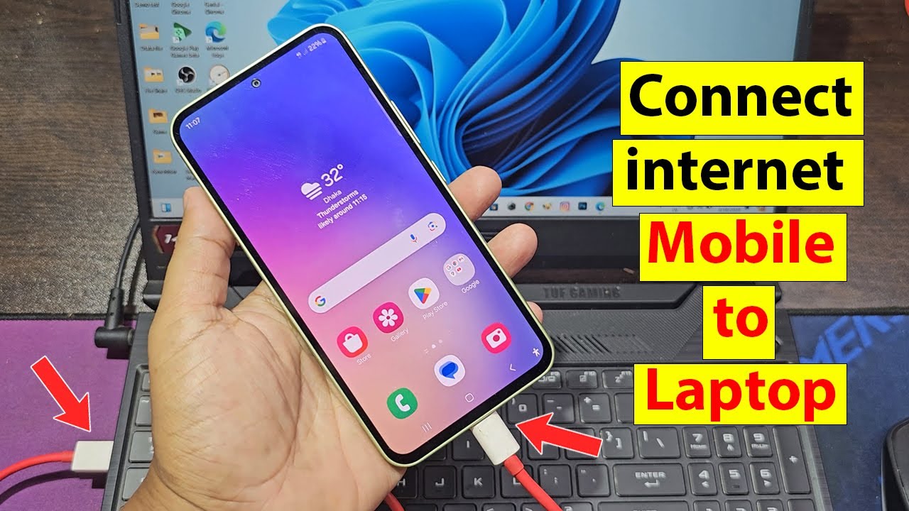 How to connect internet from mobile to laptop with usb cable