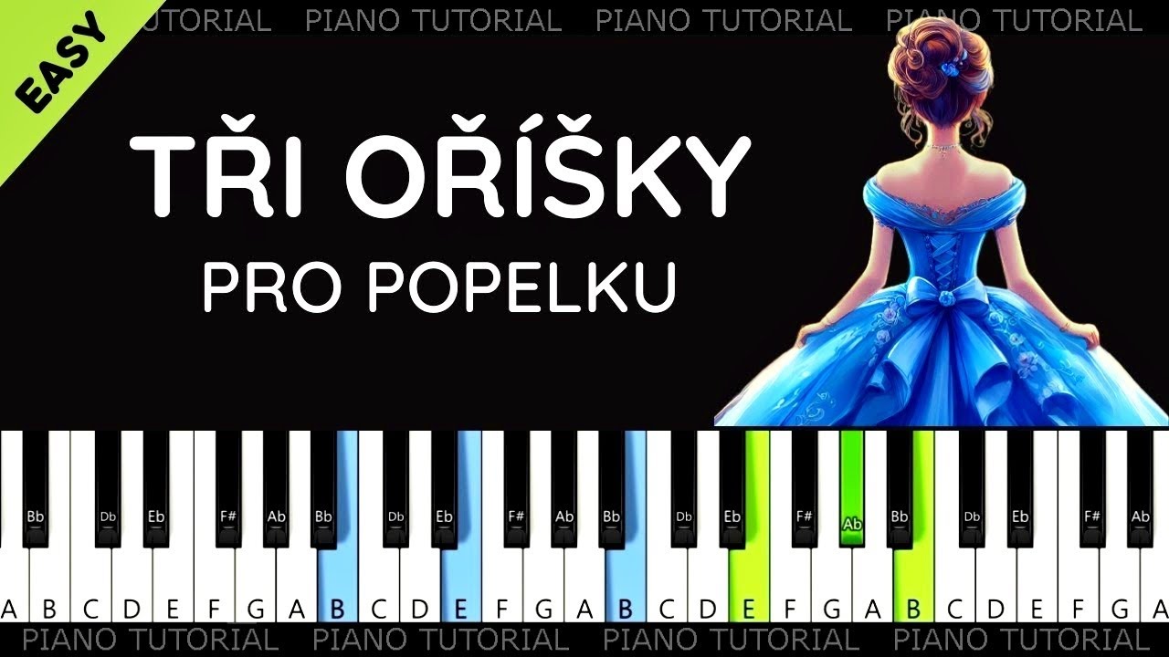Nejlehčí verze Tři oříšky pro Popelku (piano tutorial 🎹)