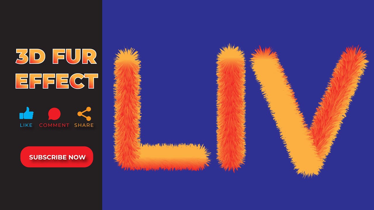 How to Create a 3D Fur Effect in Adobe Illustrator Tutorial