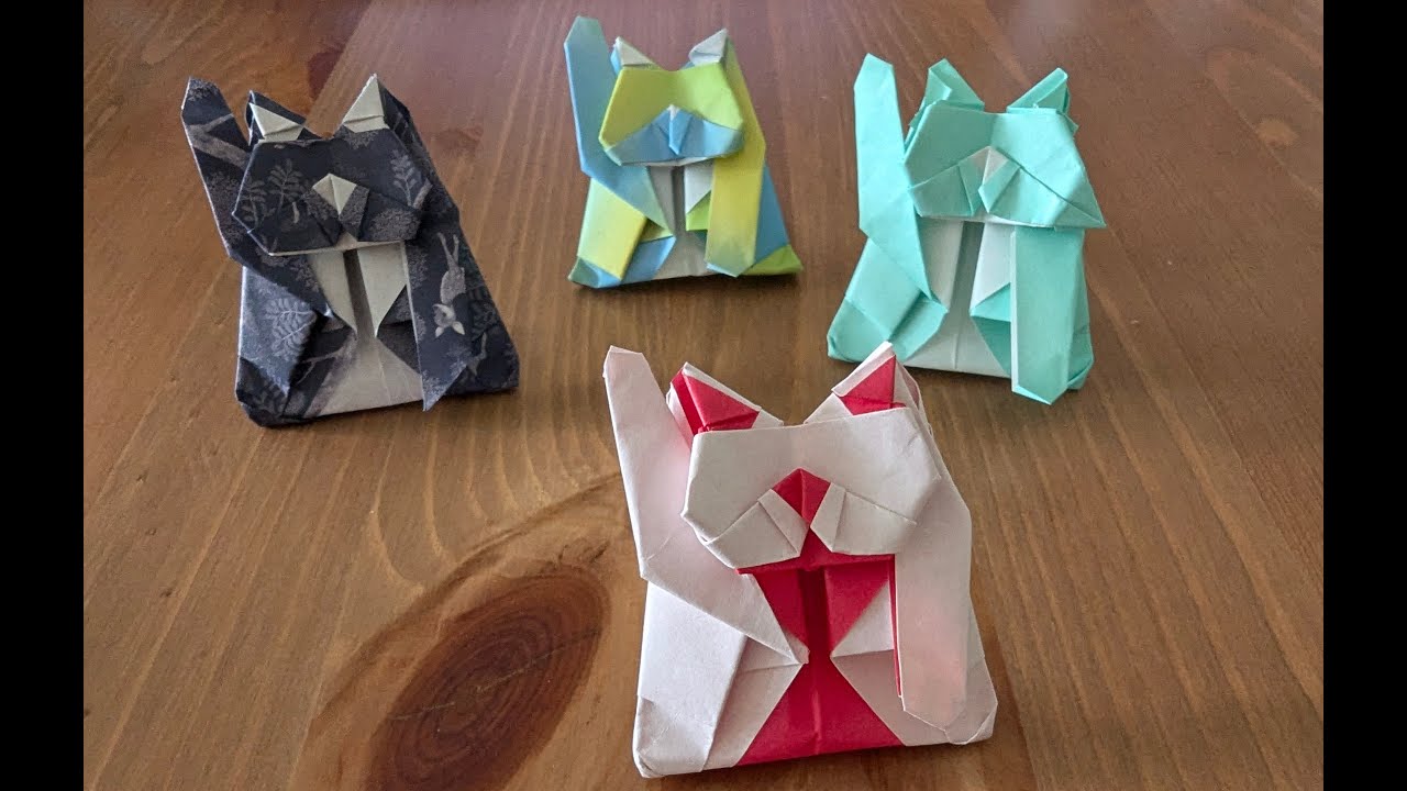 first origami video - folding a maneki neko for good luck!
