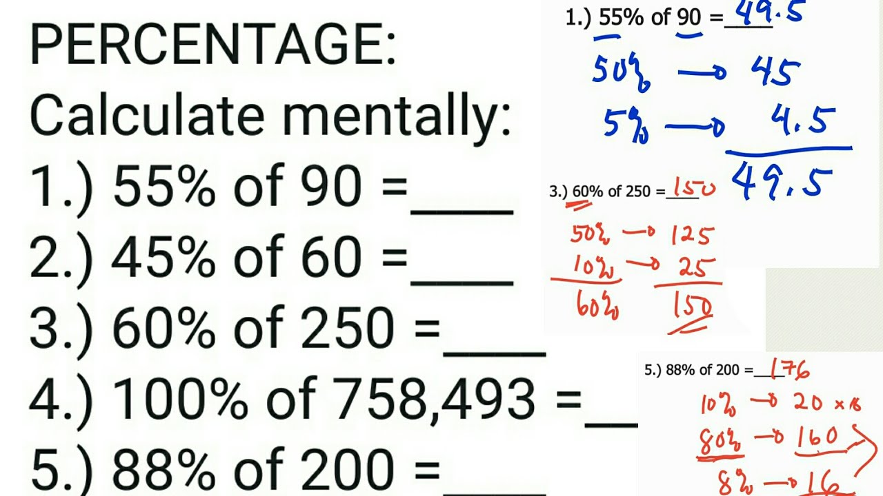 How to Calculate PERCENTAGE Mentally