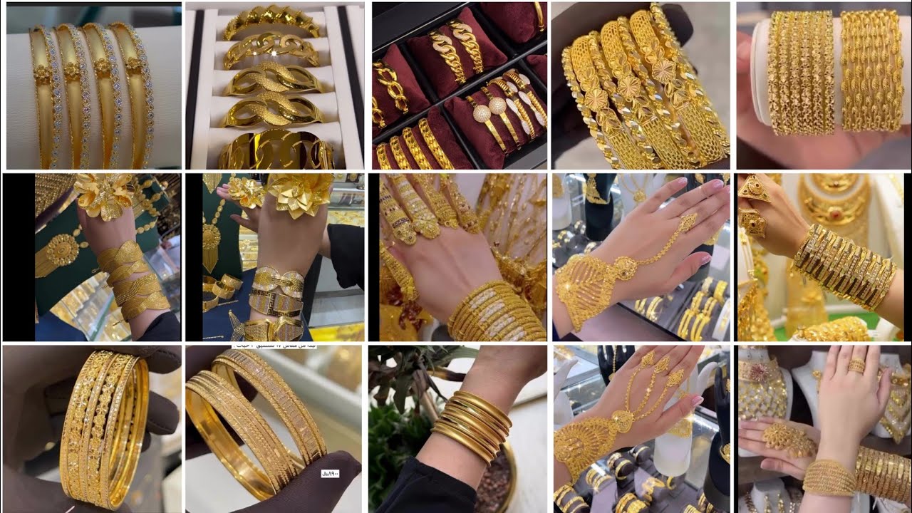 Hand jewellery Mix Gold bracelet & Bangles and Rings design 😍🔥 #partywear #goldbracelet#goldbangles 