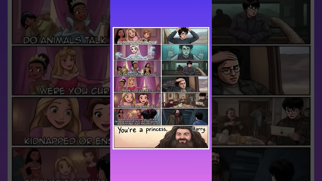 Harry Potter Is Secretly a Disney Princess! 🪄👑😂#shorts #memes #funny #shortsfeed