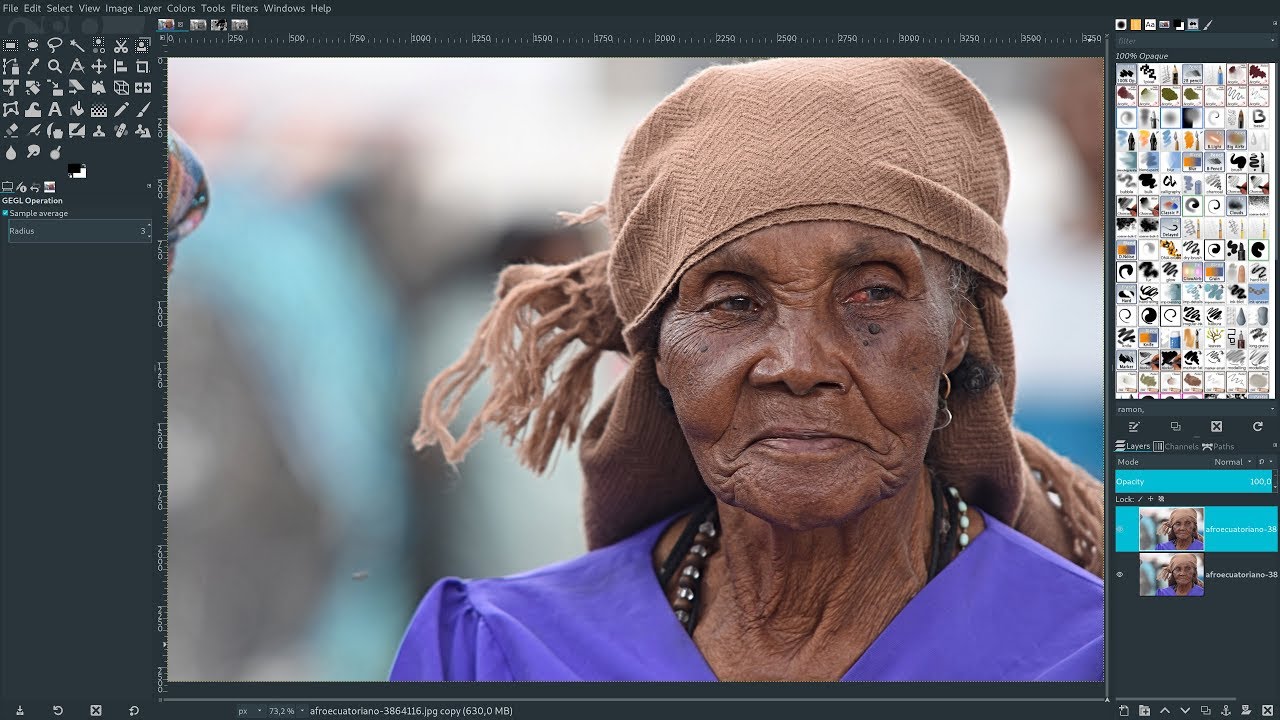 Sharpen without noise - Gimp 2.10.8