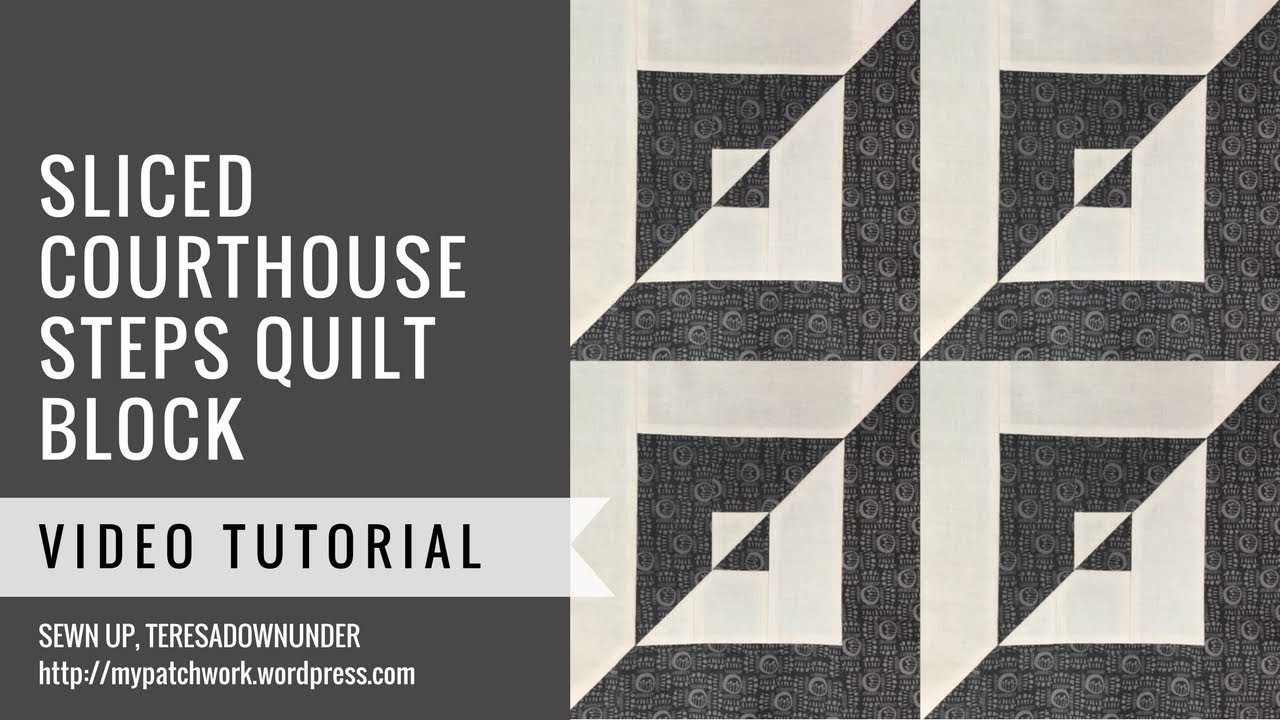 Sliced courthouse steps quilt block