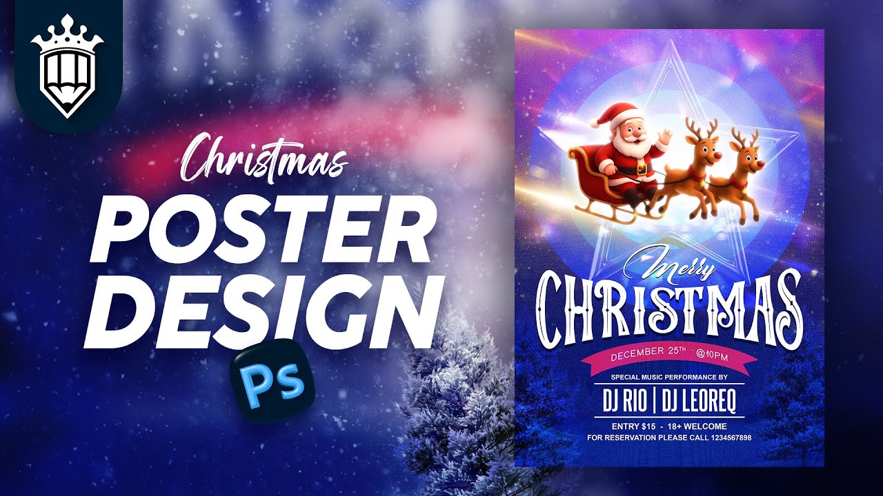 Как сделать рождественский постер в Photoshop 2025 | Урок |