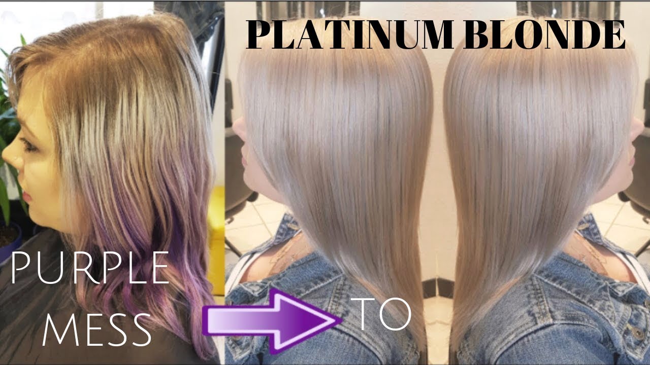 from PURPLE MESS to PLATINUM BLONDE HAIR