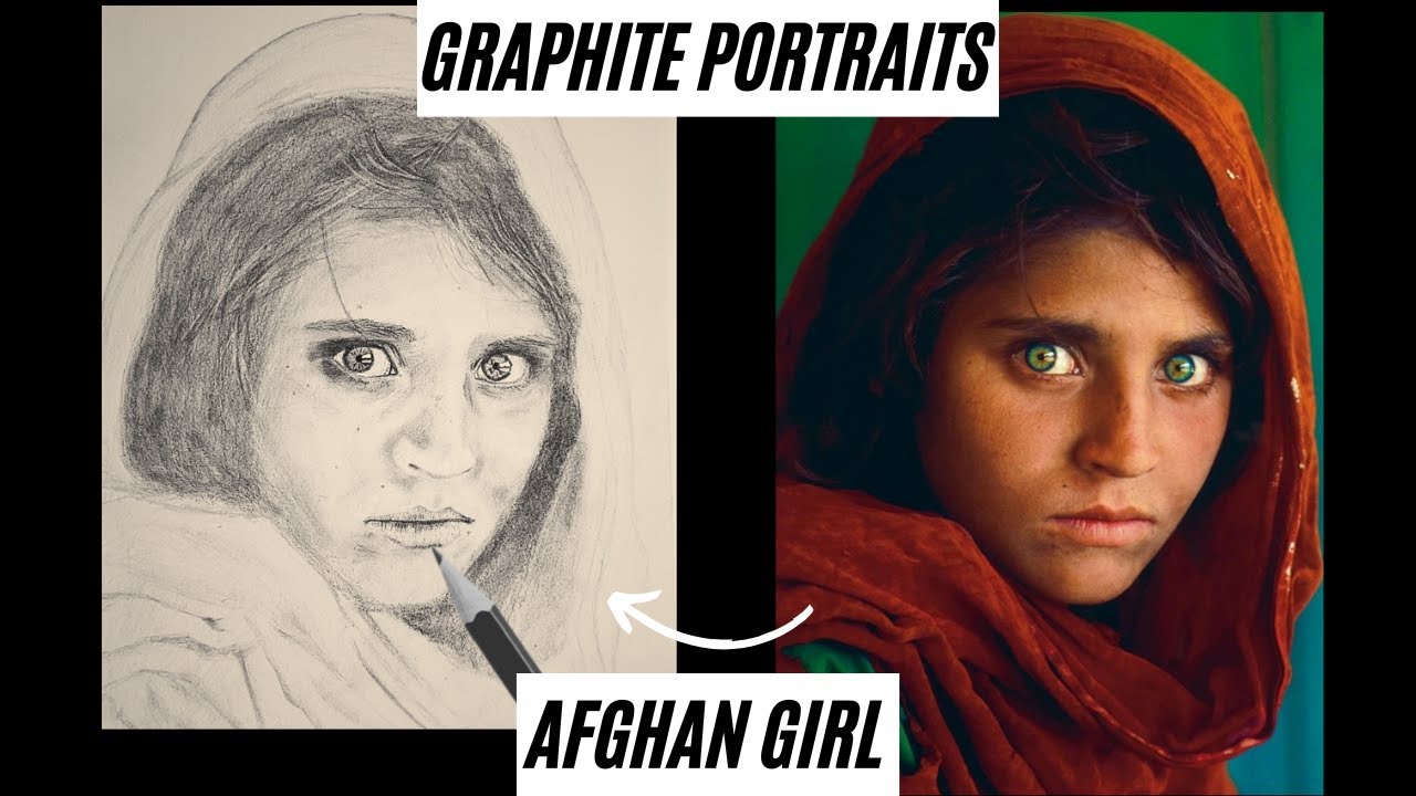 Graphite Portraits | Afghan Girl (Sharbat Gula) 1984 | Pencil Art Timelapse