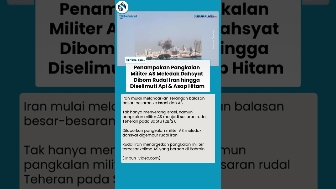 PANGKALAN MILITER AS DIBOM RUDAL IRAN! Meledak Dahsyat, Api dan Asap Hitam Membumbung Tinggi