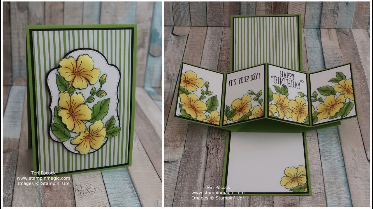 Pop Up And Twist Panel Card Using Blended Seasons From Stampin' Up!