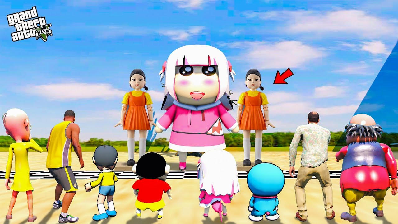 Shinchan & Franklin Playing Squad Game Challenge With Shinko chan in GTA 5