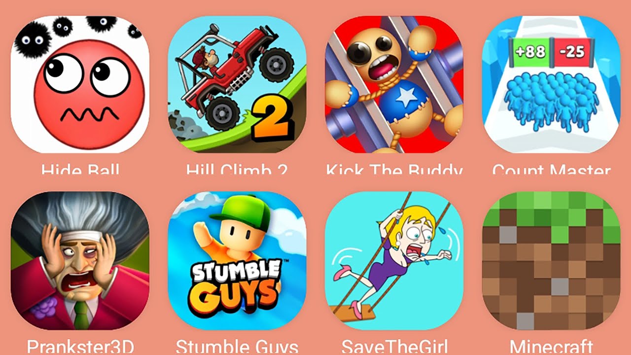 Gramic Monster Scary survival,Kick The Buddy,Minecraft,Emoji Puzzle,Survival Story,Bowmasters,HCR 2