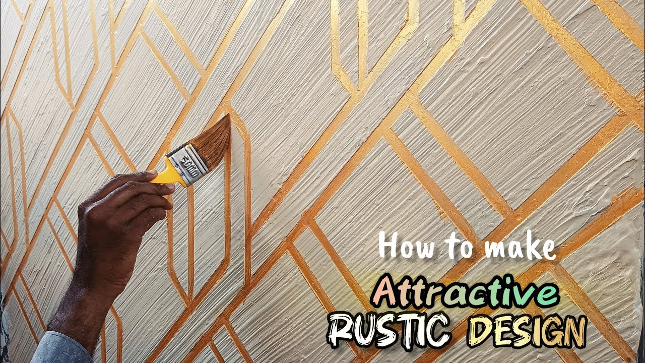 How to make wall texture | with wall putty | exterior rustic texture | golden design