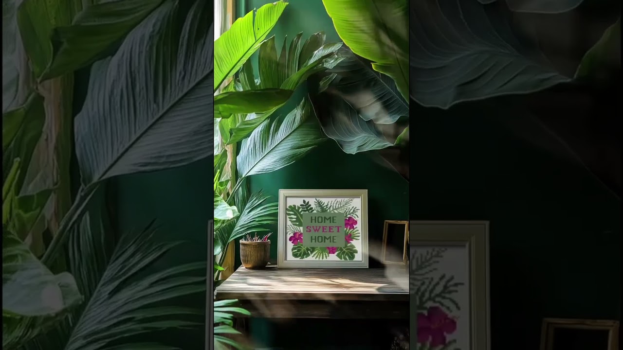 🌿 Easy Cross Stitch Pattern | Home Decor | For Beginners 🌿