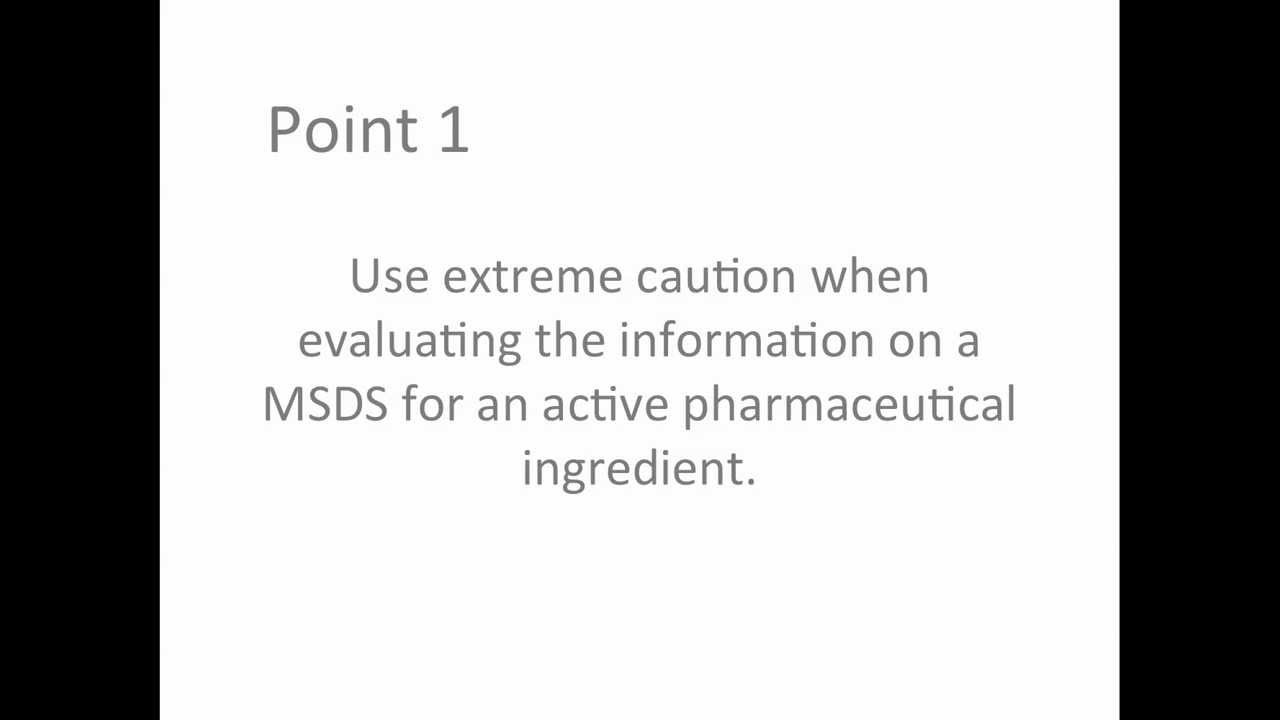 Occupational Exposure Limits (OELs) on Material Safety Data Sheets
