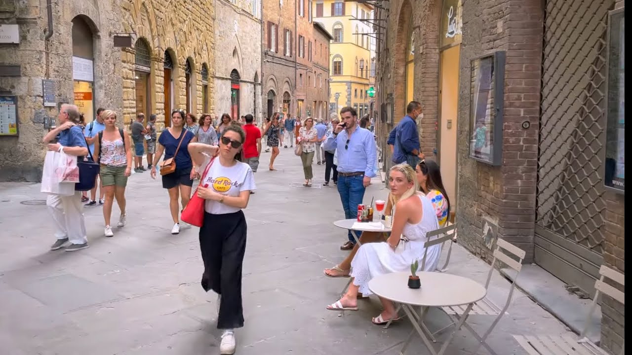 Walking in Siena, Tuscany, Italy | 4K HDR 60 FPS | City Ambience Sounds | ASMR
