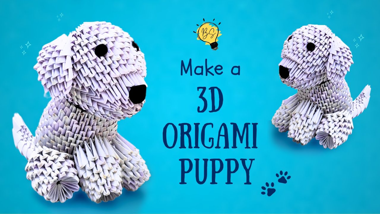 How to Make an Adorable DIY 3D Paper Dog | 3D Origami Puppy Tutorial