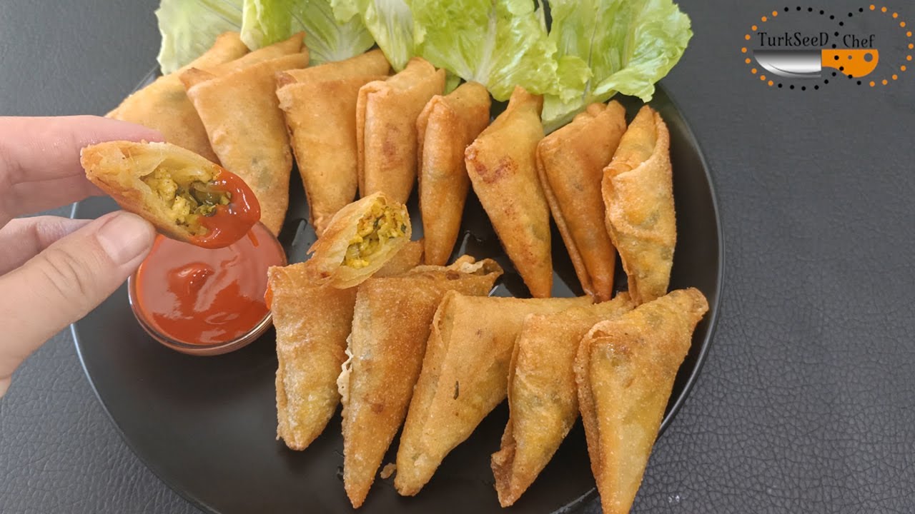 Рецепт Самуссы с куриным карри (Кирпичный лист с куриным карри) с субтитрами