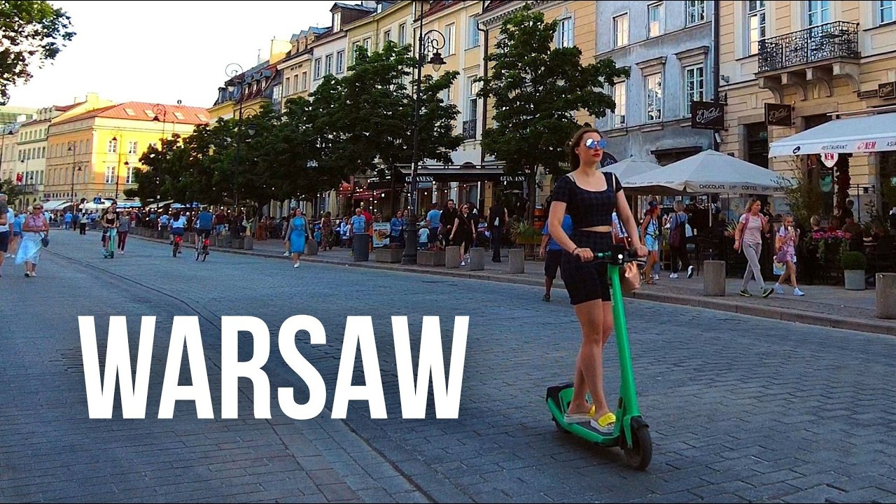 Walking in Warsaw: Krakowskie Przedmiescie - Spacer w Waraszawie, Polska - Poland