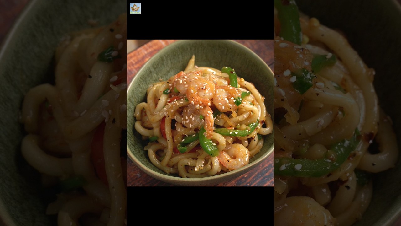 Best Shrimp & Garlic Udon #noodles