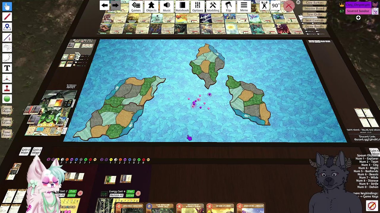 Teaching my friend Sundae to play Spirit Island (the cooperative settler-destruction strategy game!)