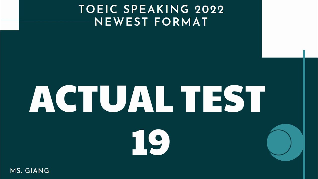 TOEIC SPEAKING 2022 | РЕАЛЬНЫЙ ТЕСТ 19