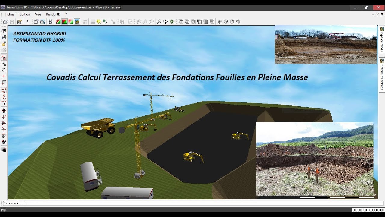Covadis Calcul Terrassement des Fondations Fouilles en Pleine Masse