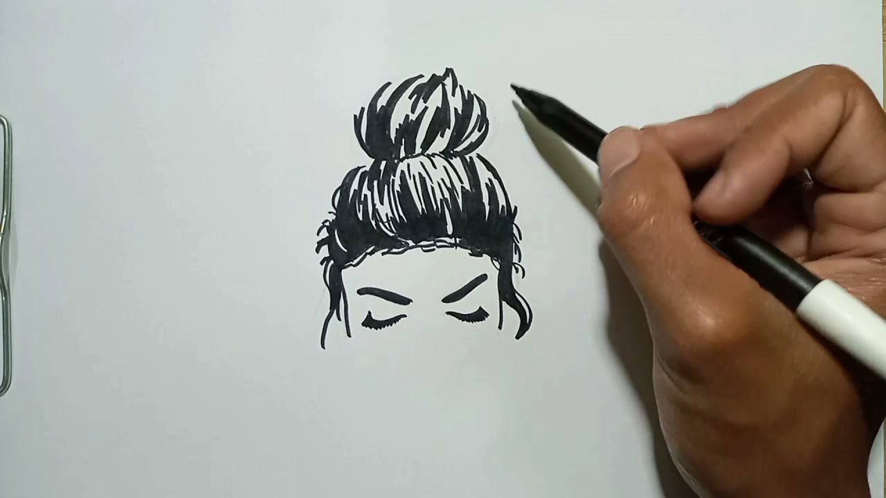 How to Draw Messy Bun Hair