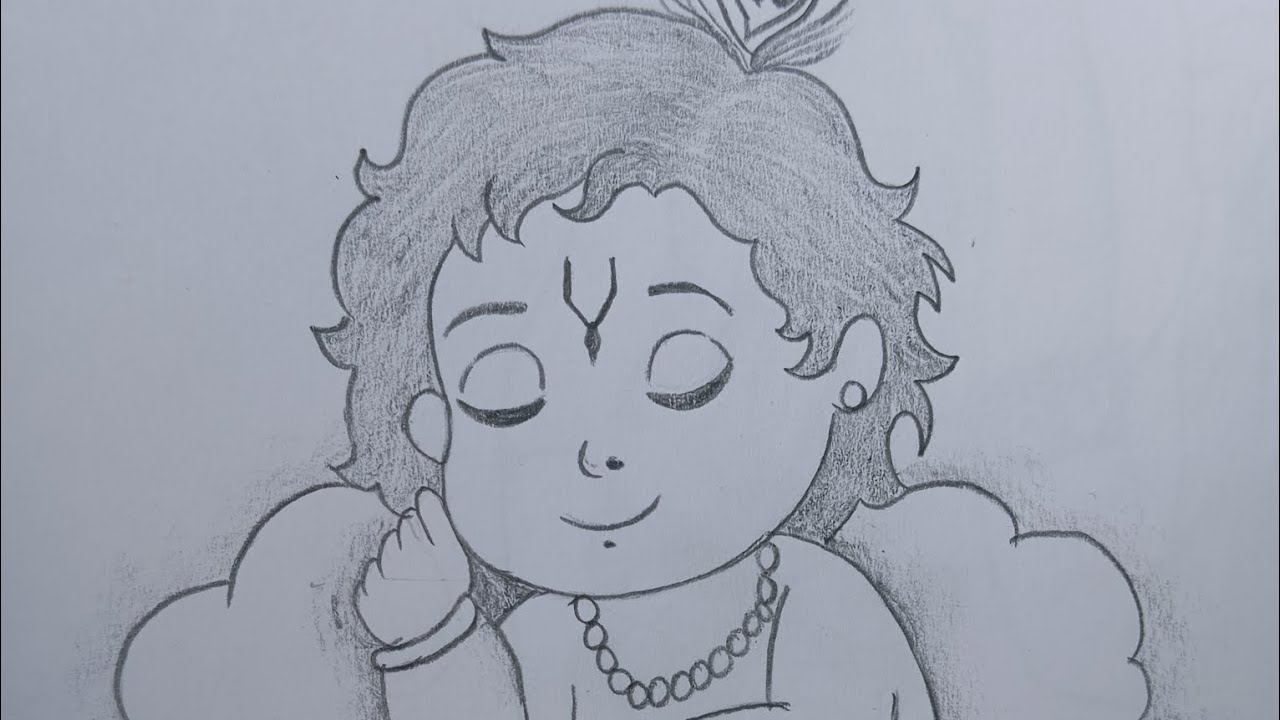 Little krishna drawing 🦚🌸🦚 radheradhe 🙏🦚🌸! Krishna bhagwan drawing! Drawing picture chitra! Gopal 🙏🦚